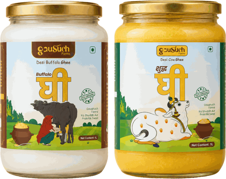 Cow + Buffalo Ghee Combo